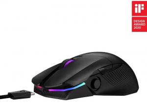 ASUS ROG Chakram vezeték nélküli (2,4GHz/Bluetooth) gaming egér Qi-töltéssel fekete (90MP01K0-BMUA00)
